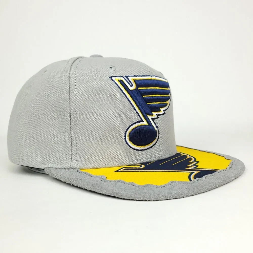 St. Louis Blues Mitchell & Ness‎ NHL Snapback Hat Cap 3D Logo Cut & Sew Bill NWT